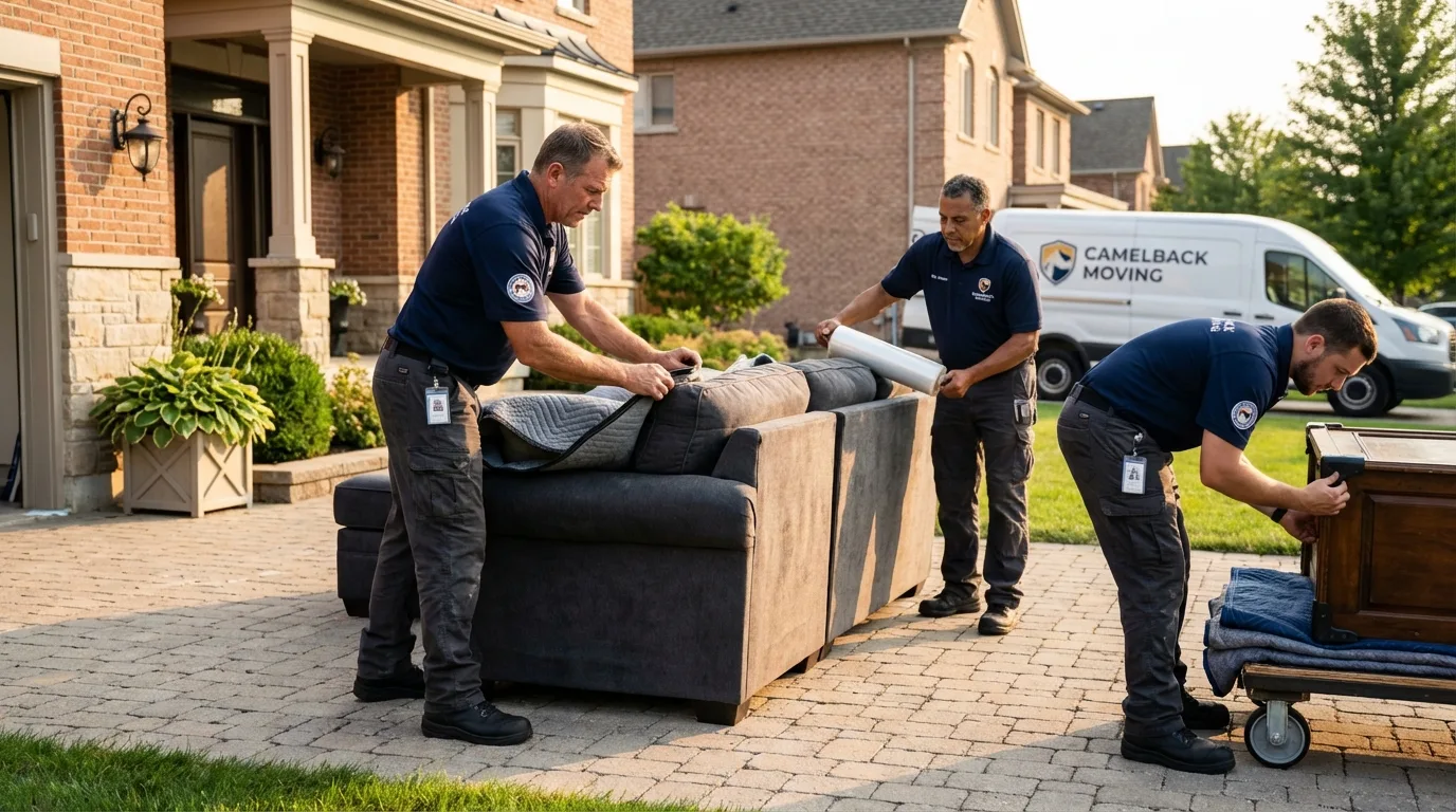 Large estate moving crew wrapping furniture in Winter Haven, FL